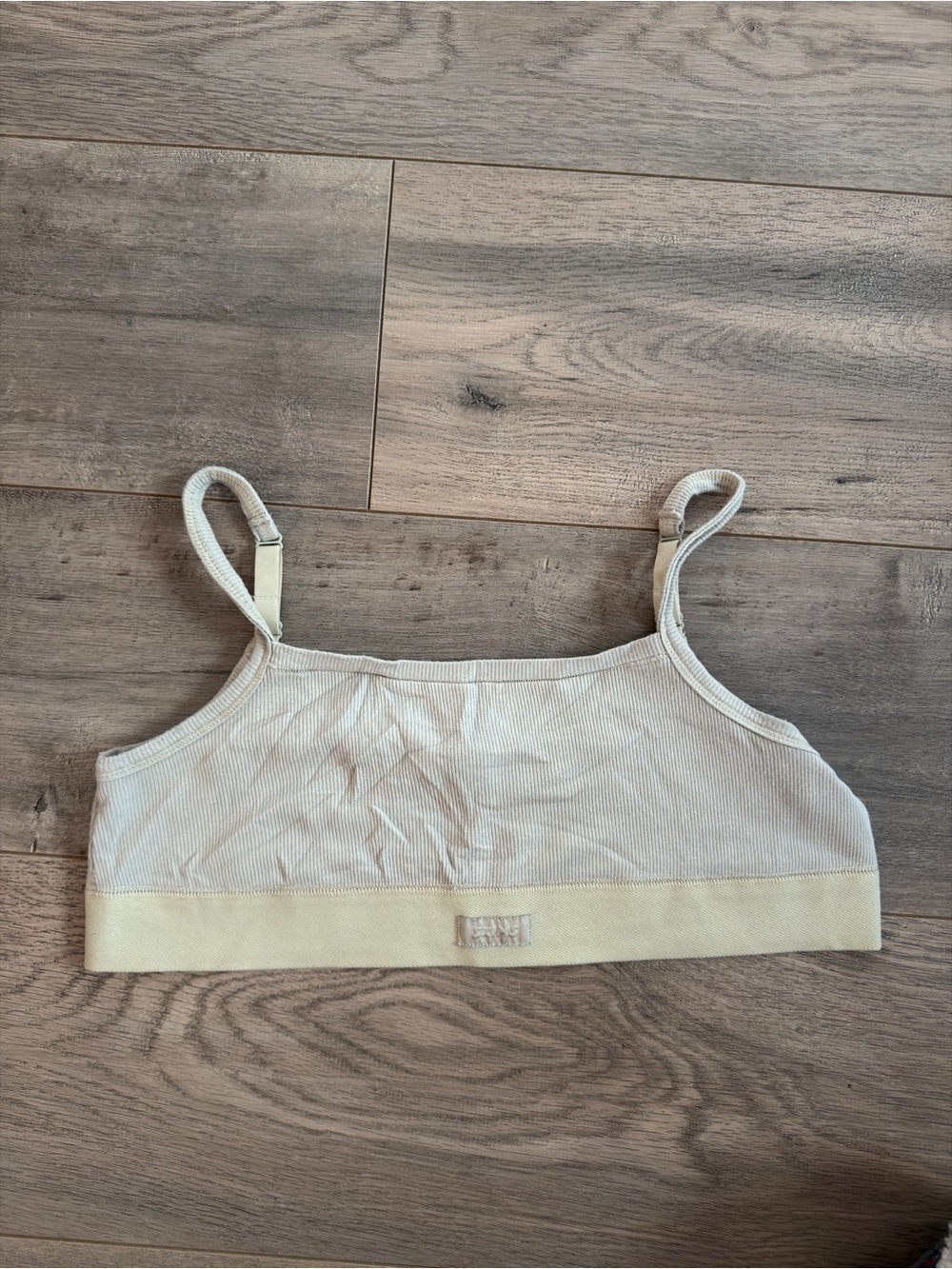 SKIMS Cream Ribbed Bralette with Soft Band